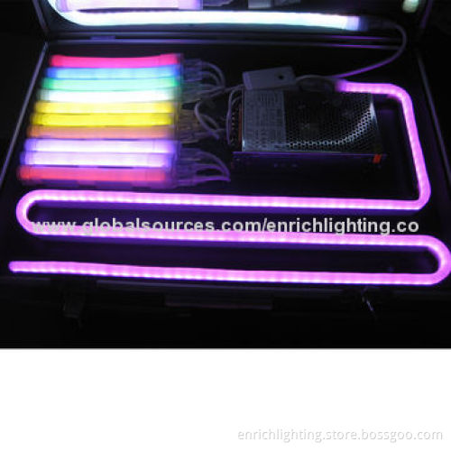 LED Neon Flex with 16 x 28mm Dimensions, 5W/M Power, 80 LEDs/m, IP65 IP Rate, W/WW/R/B/G/A/O ColorNew